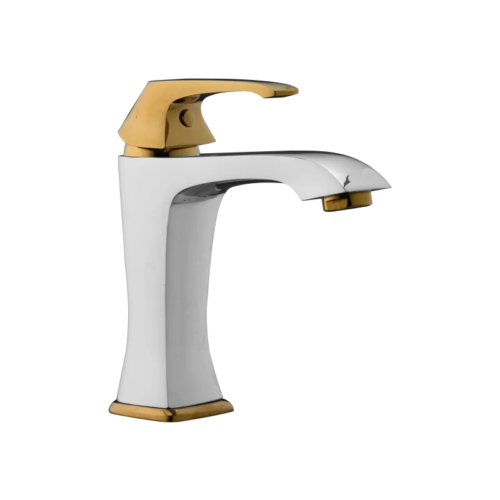 Basin-Mixer-Flat-Chrome-Gold-Item-6701single-Lever