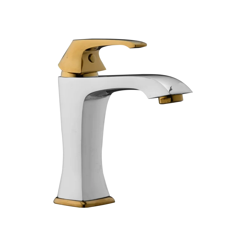 Basin-Mixer-Flat-Chrome-Gold-Item-6701single-Lever